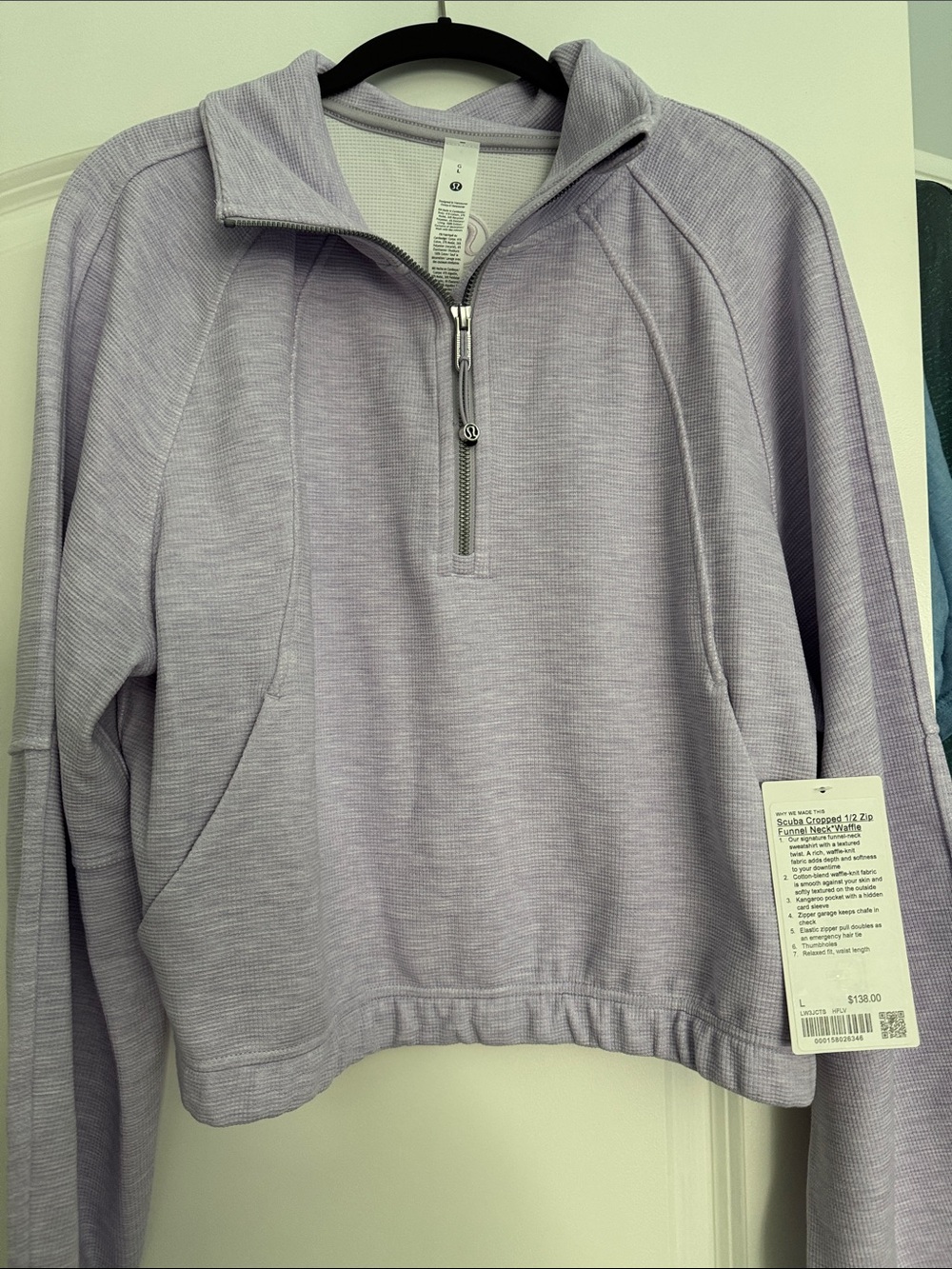Lululemon Quarter-Zip Pullover Hoodie in Light Lavender - Picture 2 of 3